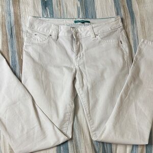 YMI Women's Cream Straight Leg Jeans